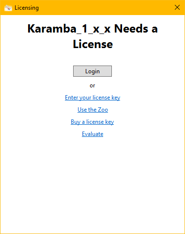 Karamba licensing window